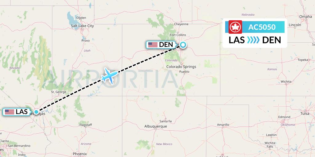 AC5050 Air Canada Flight Map: Las Vegas to Denver