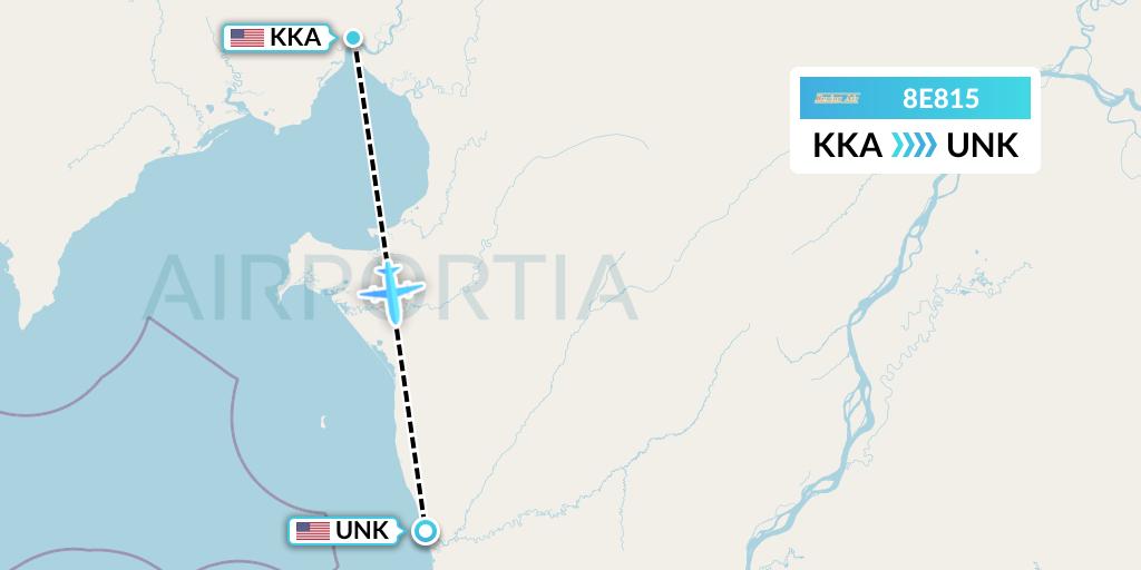 8E815 Bering Air Flight Map: Koyuk to Unalakleet