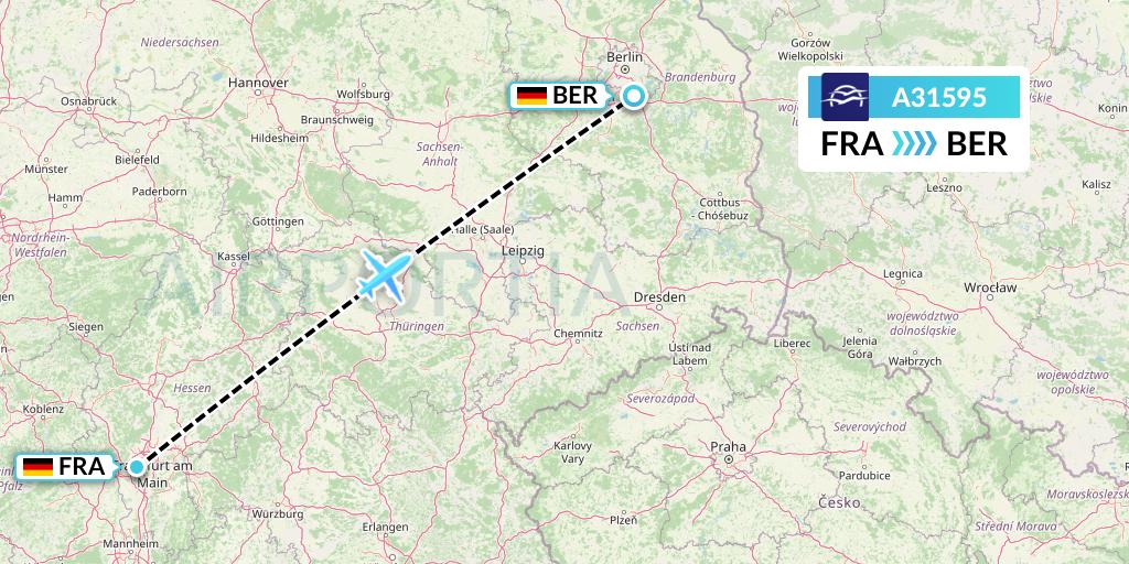 A31595 Aegean Airlines Flight Map: Frankfurt to Berlin