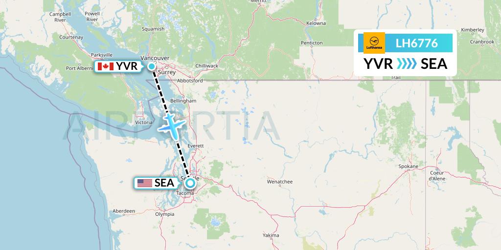 LH6776 Lufthansa Flight Map: Vancouver to Seattle