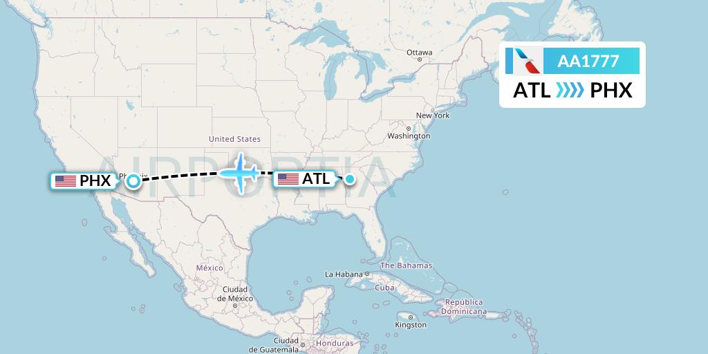 AA1777 American Airlines Flight Map: Atlanta to Phoenix