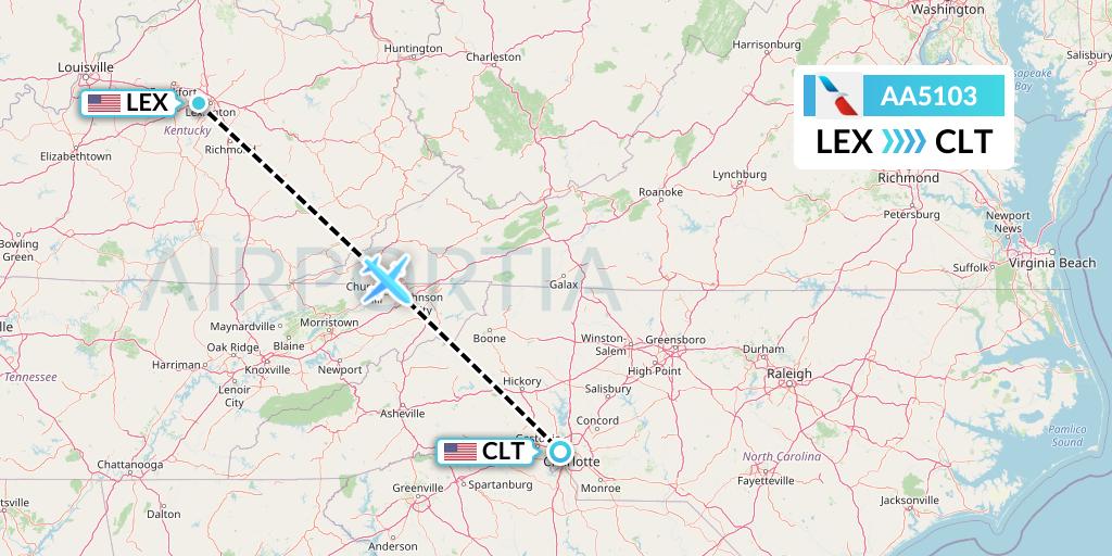 AA5103 Flight Status American Airlines Lexington to Charlotte (AAL5103)