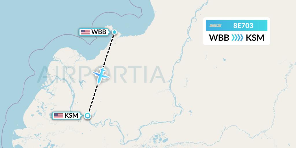 8E703 Bering Air Flight Map: Stebbins to St. Mary's