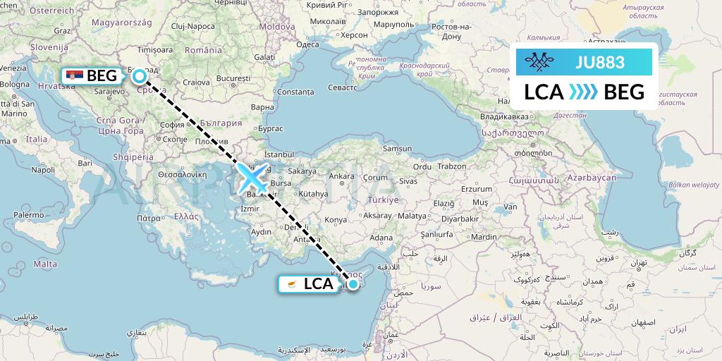 JU883 Flight Status AirSERBIA Larnaca to Belgrade (ASL883)