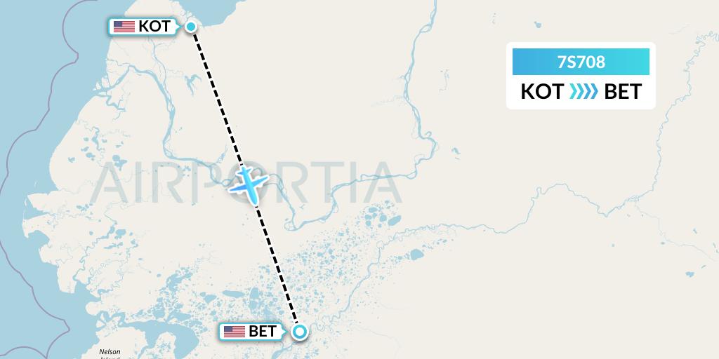 7S708 Ryan Air (USA) Flight Map: Kotlik to Bethel