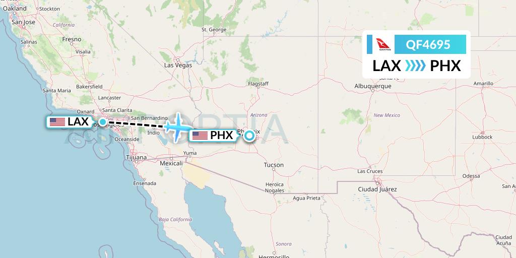 QF4695 Qantas Flight Map: Los Angeles to Phoenix