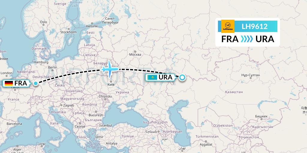 LH9612 Lufthansa Flight Map: Frankfurt to Oral