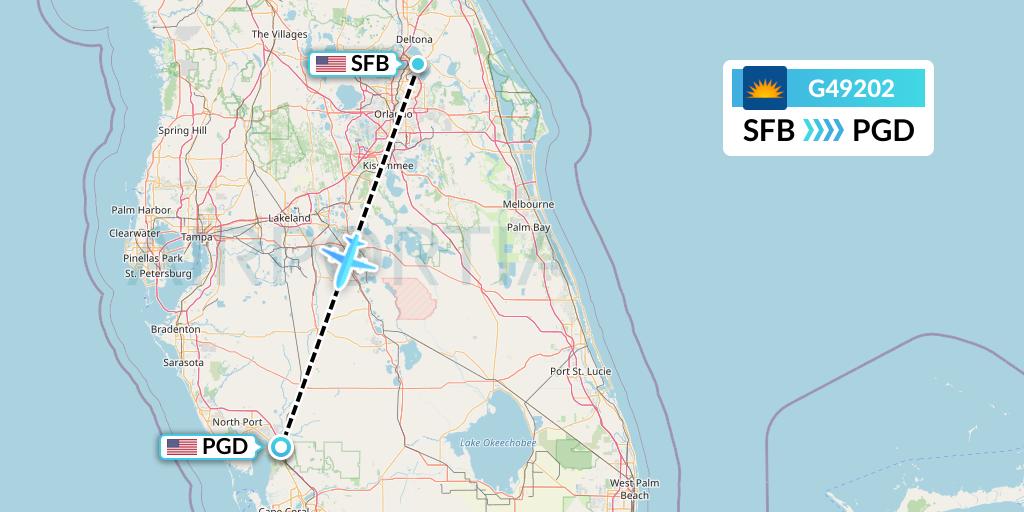 G49202 Allegiant Air Flight Map: Orlando to Punta Gorda