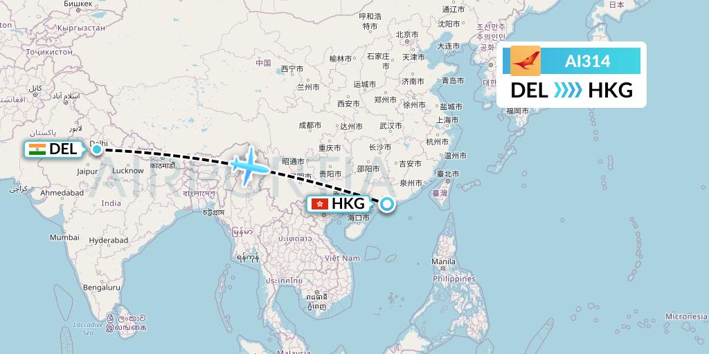 AI314 Flight Status Air India Delhi To Hong Kong AIC314 ai314-flight-status-air-india-delhi-to-hong-kong-aic314