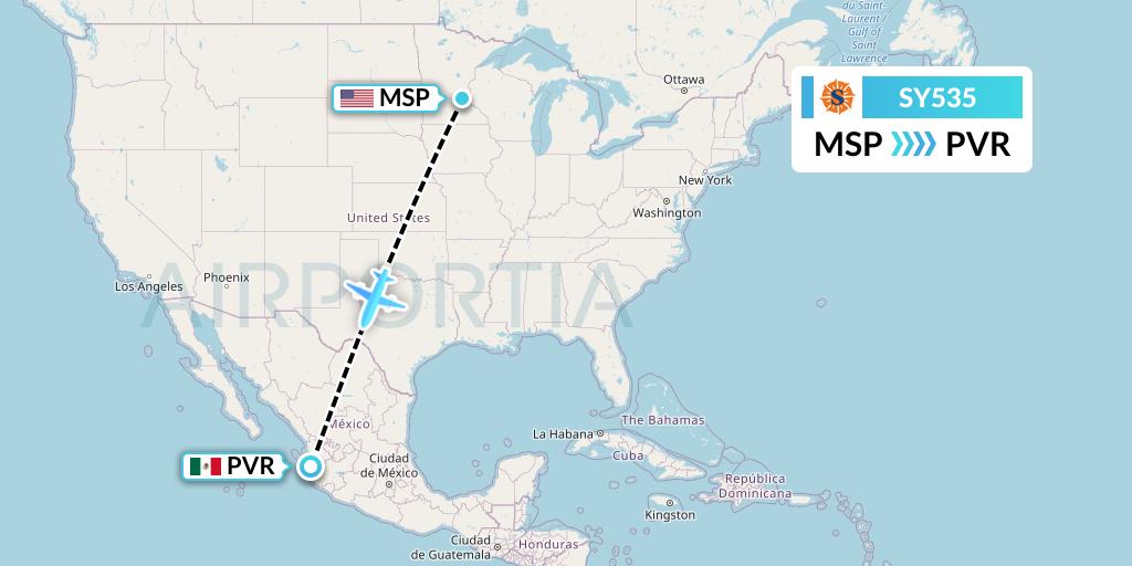 SY535 Flight Status Sun Country Airlines Minneapolis to Puerto