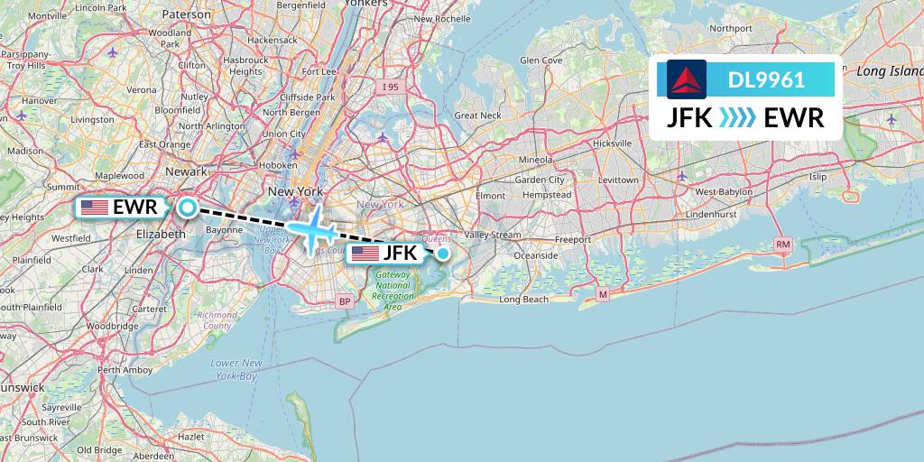 DL9961 Delta Air Lines Flight Map: New York to New York