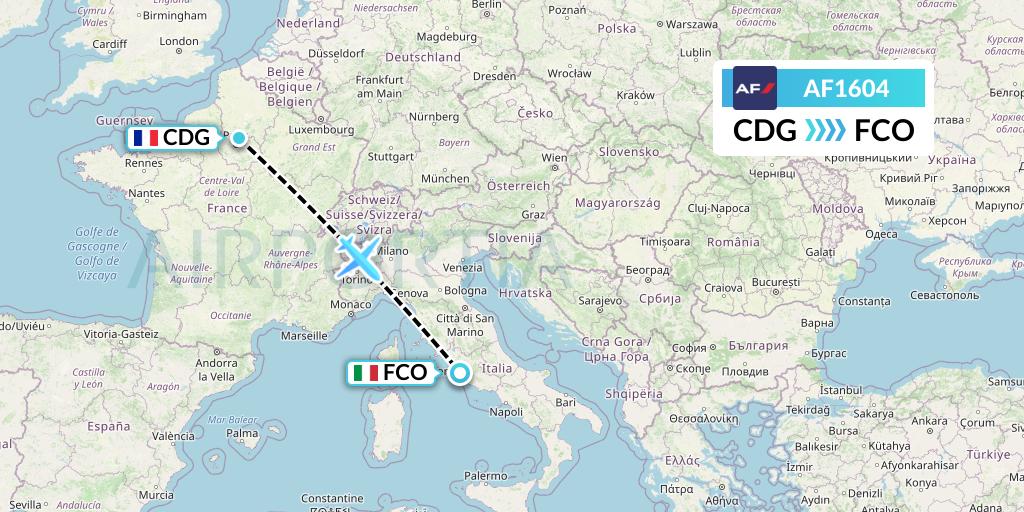 AF1604 Flight Status Air France Paris to Rome (AFR1604)