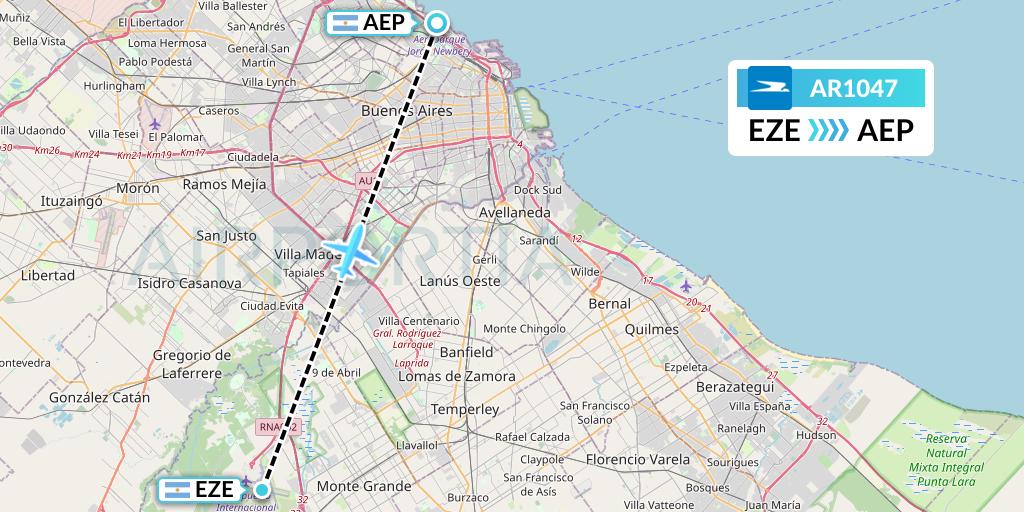 AR1047 Aerolineas Argentinas Flight Map: Buenos Aires to Buenos Aires