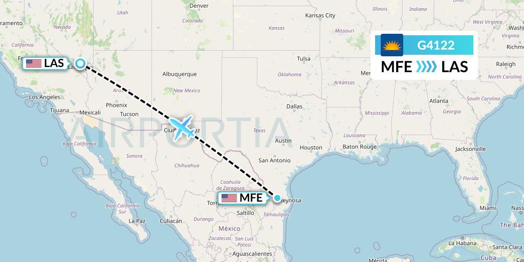 G4122 Allegiant Air Flight Map: McAllen to Las Vegas