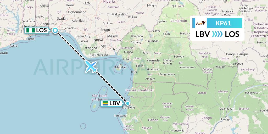 KP61 ASKY Flight Map: Libreville to Lagos