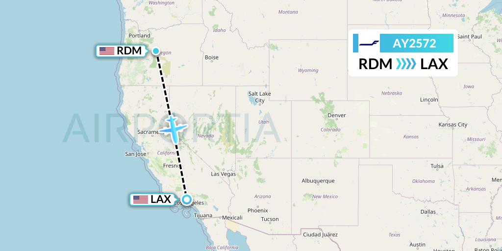 AY2572 Finnair Flight Map: Redmond to Los Angeles
