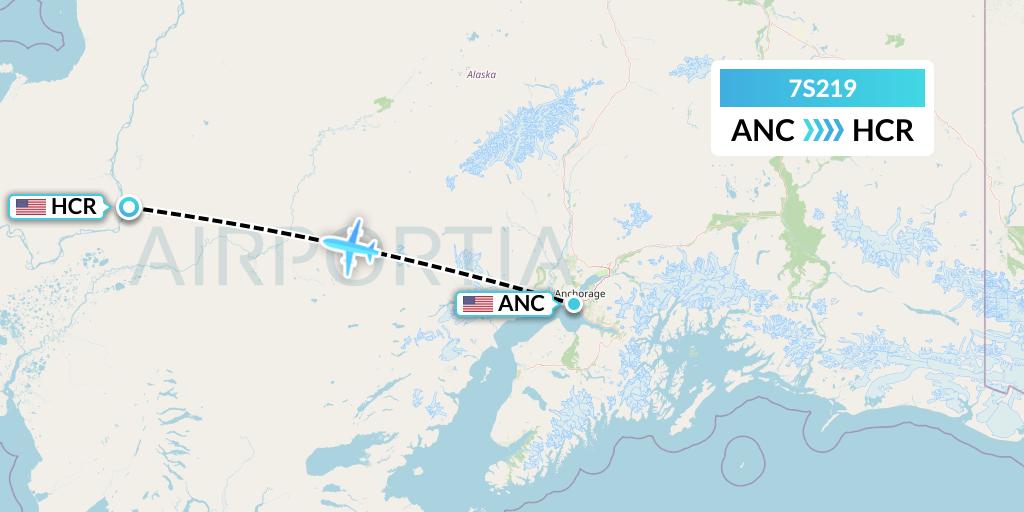 7S219 Ryan Air (USA) Flight Map: Anchorage to Holy Cross