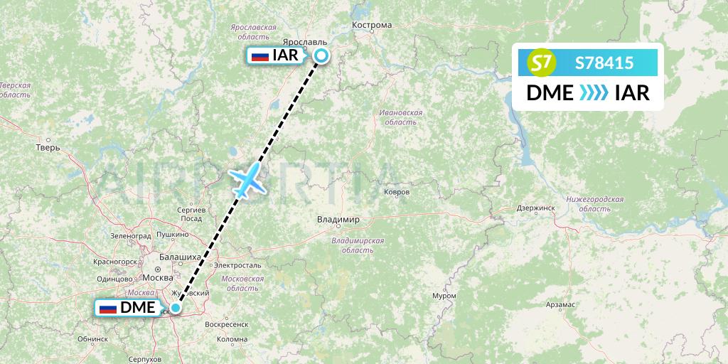 S78415 Flight Status S7 Airlines Moscow to Yaroslavl (SBI8415)