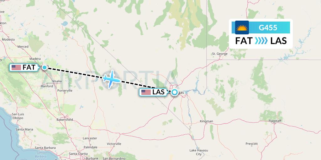 G455 Allegiant Air Flight Map: Fresno to Las Vegas