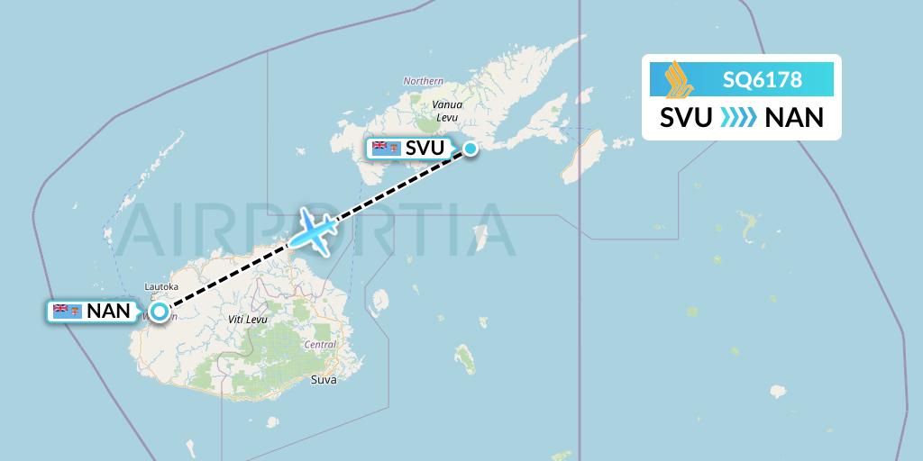 SQ6178 Singapore Airlines Flight Map: Savusavu to Nadi