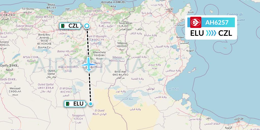 AH6257 Air Algerie Flight Map: Guemar to Constantine