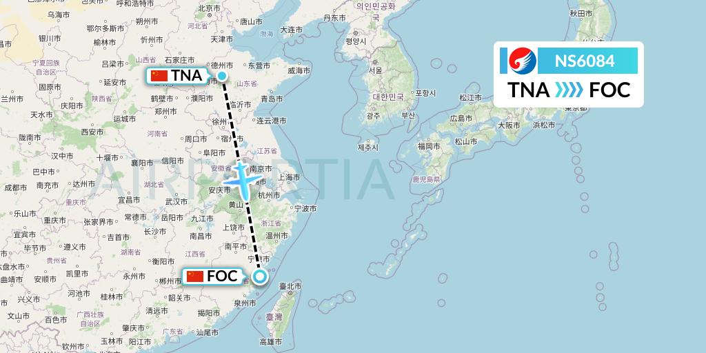 NS6084 Hebei Airlines Flight Map: Jinan to Fuzhou