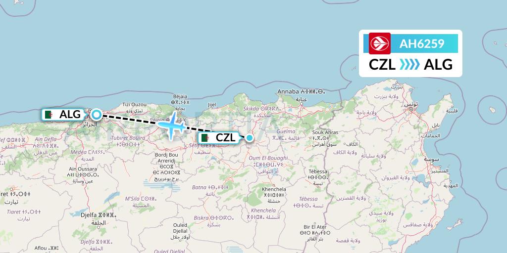 AH6259 Air Algerie Flight Map: Constantine to Algiers