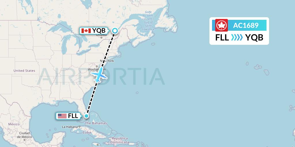 AC1689 Flight Status Air Canada Fort Lauderdale to Quebec (ACA1689)