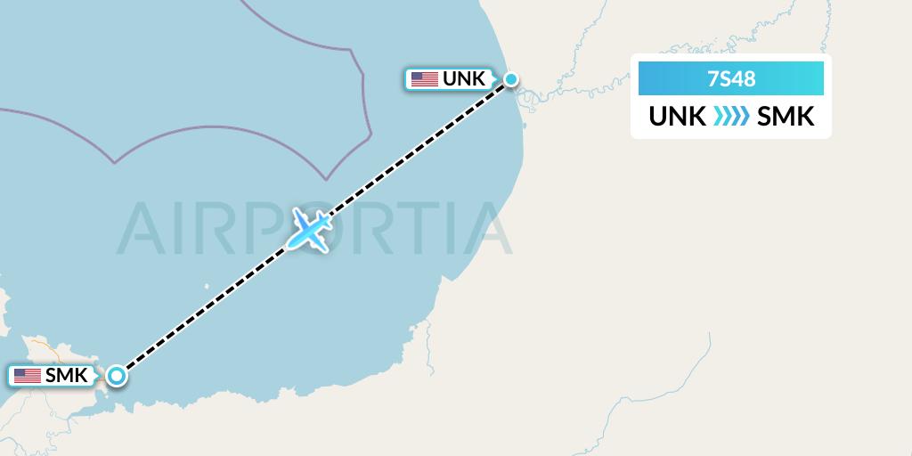 7S48 Ryan Air (USA) Flight Map: Unalakleet to St Michael
