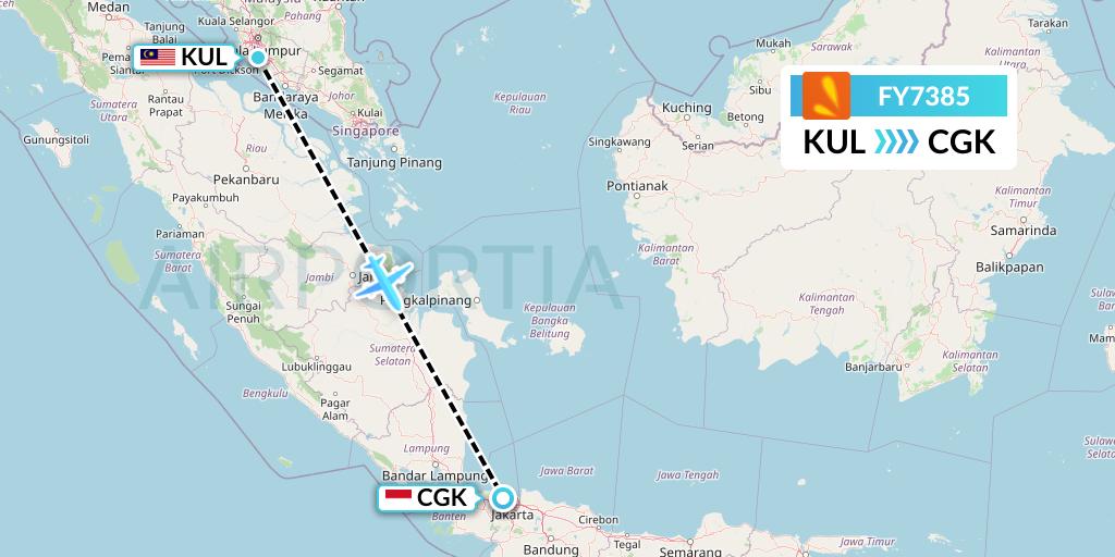 FY7385 Flight Status Firefly: Kuala Lumpur to Jakarta (FFM7385)