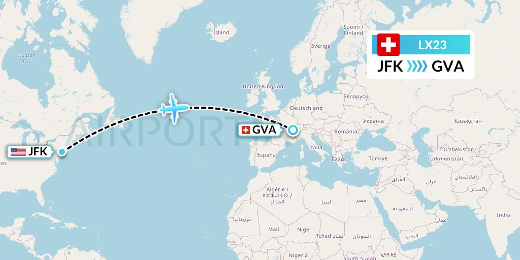 LX23 Flight Status Swiss New York to Geneva (SWR23)