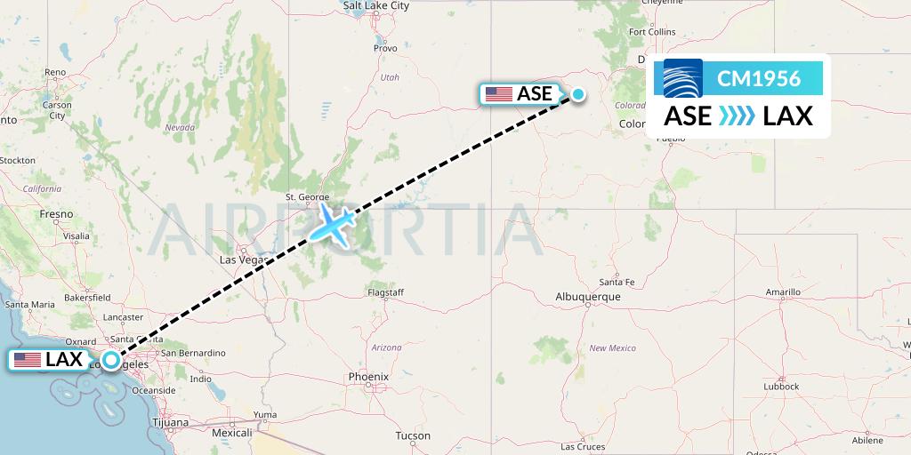 CM1956 Copa Airlines Flight Map: Aspen to Los Angeles