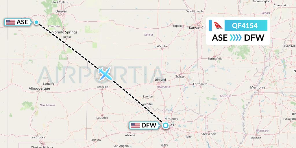 QF4154 Qantas Flight Map: Aspen to Dallas