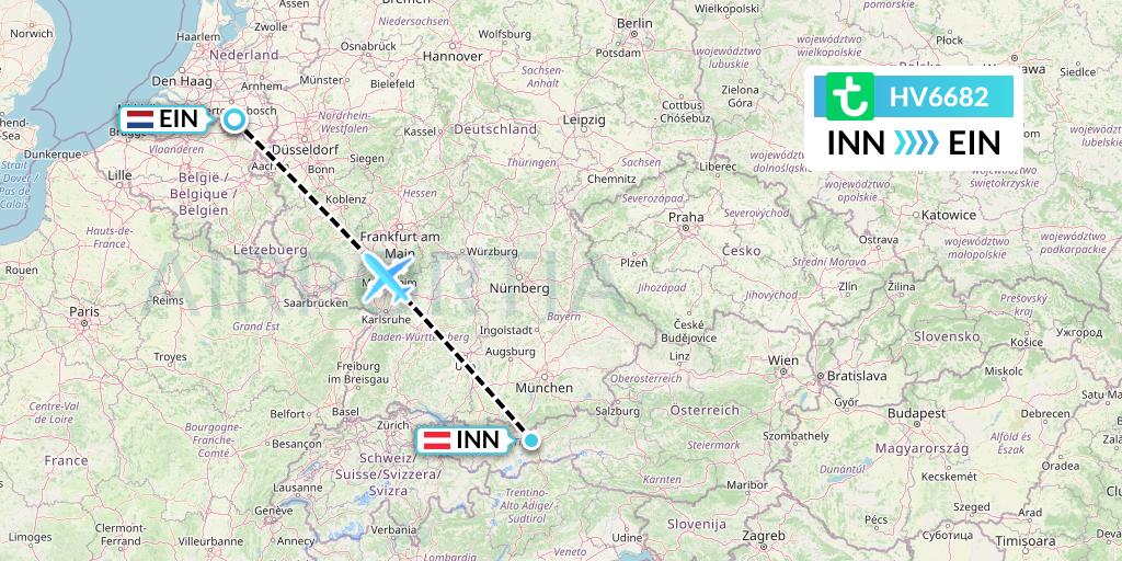 HV6682 Transavia Flight Map: Innsbruck to Eindhoven