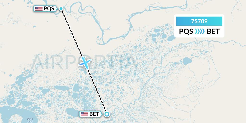 7S709 Ryan Air (USA) Flight Map: Pilot Station to Bethel