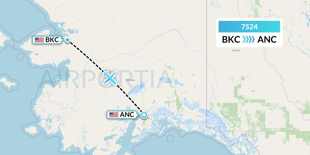 7S24 Ryan Air (USA) Flight Map: Buckland to Anchorage