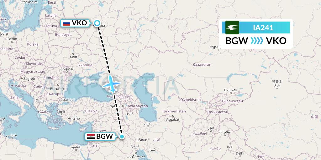 IA241 Flight Status Iraqi Airways Baghdad to Moscow (IAW241)