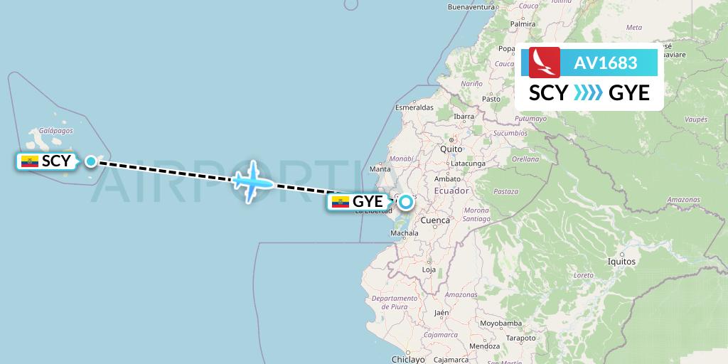 AV1683 Avianca Flight Map: San Cristobal to Guayaquil