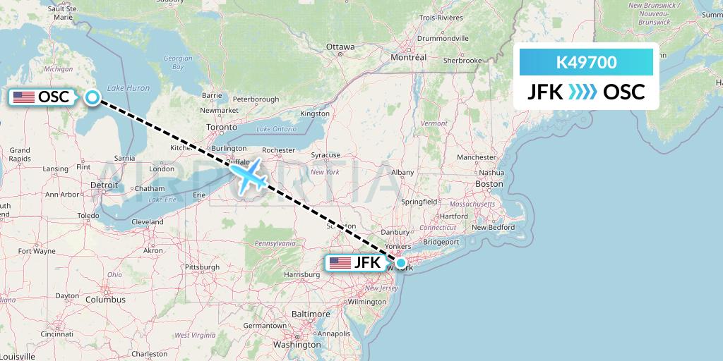 K49700 Kalitta Air Flight Map: New York to Oscoda