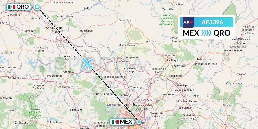 AF3396 Flight Status Air France Mexico City to Queretaro (AFR3396)