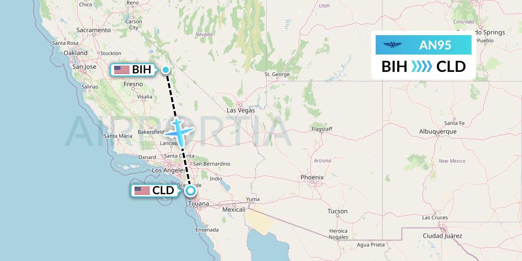 AN95 Advanced Air Flight Map: Bishop to San Diego