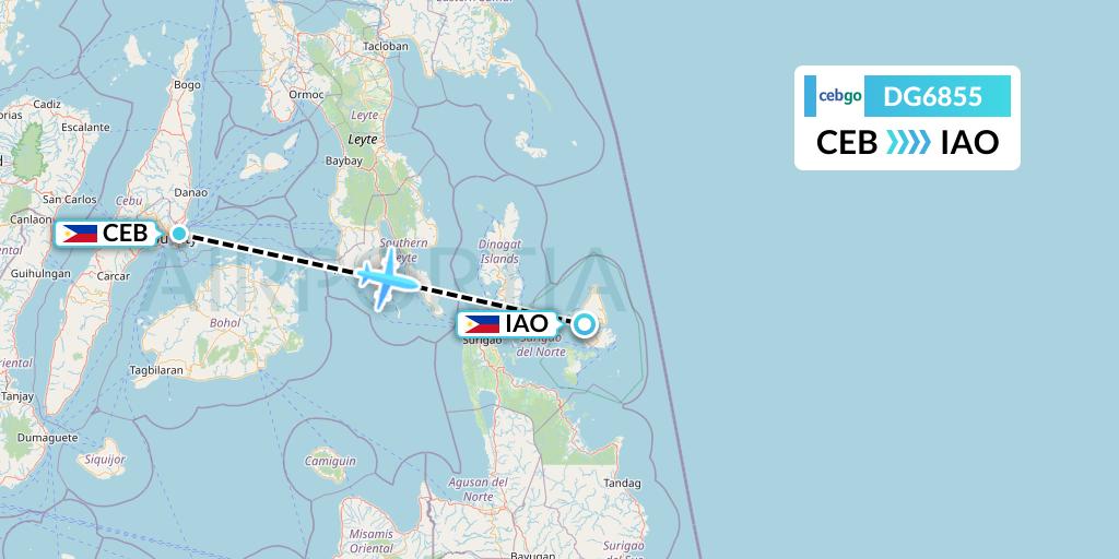 DG6855 Cebgo Flight Map: Cebu to Del Carmen