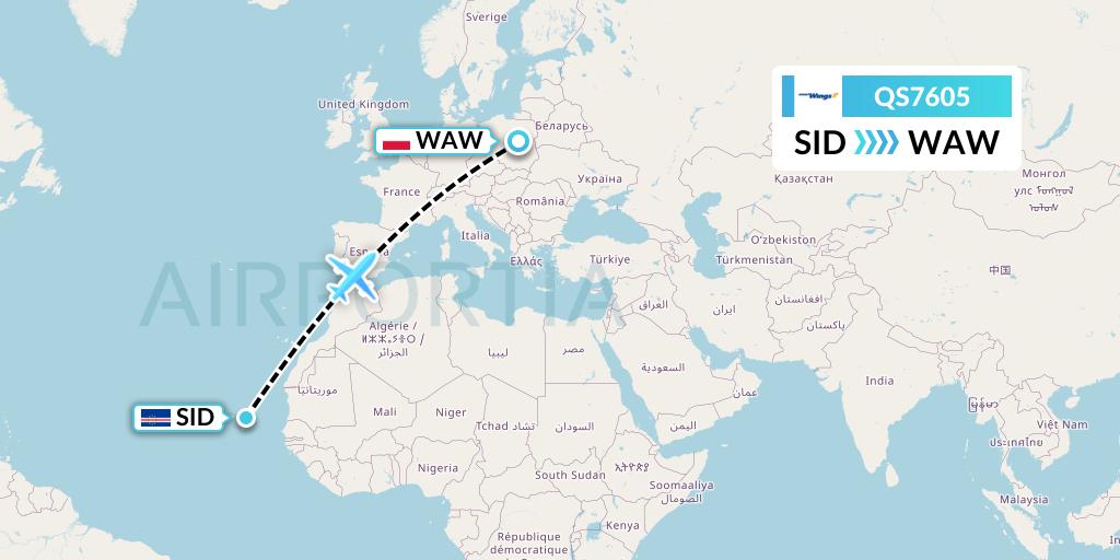 QS7605 Smartwings Flight Map: Espargos to Warsaw