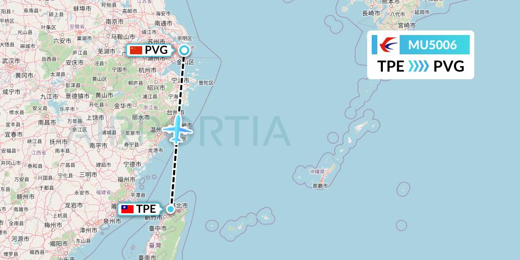MU5006 Flight Status China Eastern Airlines: Taipei to Shanghai (CES5006)