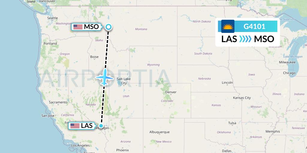 G4101 Allegiant Air Flight Map: Las Vegas to Missoula