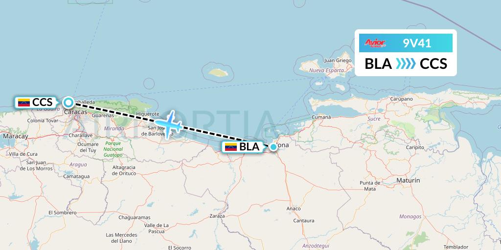 9V41 Flight Status Avior Airlines Barcelona to Caracas (ROI41)