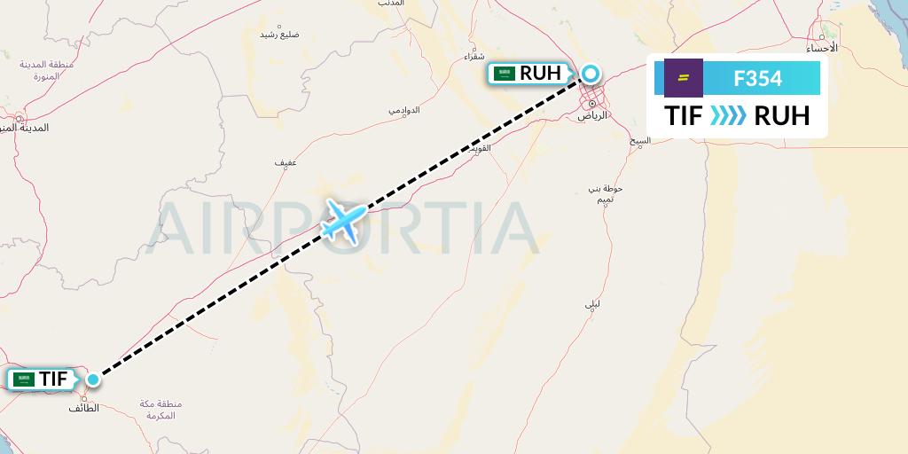 F354 flydeal Flight Map: Taif to Riyadh
