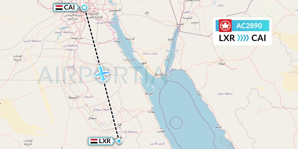 AC2890 Air Canada Flight Map: Luxor to Cairo