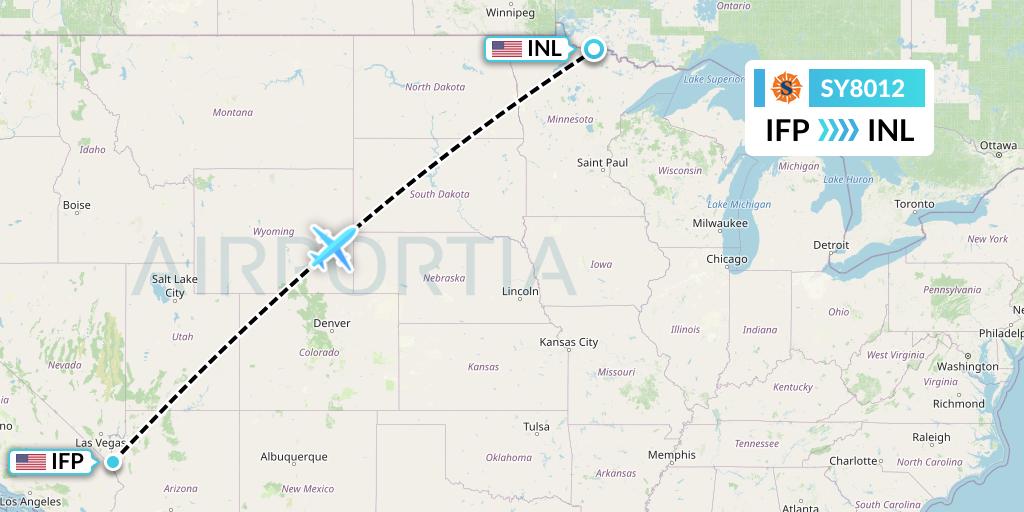 SY8012 Sun Country Airlines Flight Map: Bullhead City to International Falls
