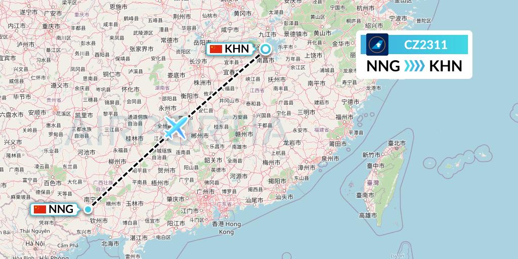 CZ2311 Flight Status China Southern Airlines: Nanning to Nanchang (CSN2311)